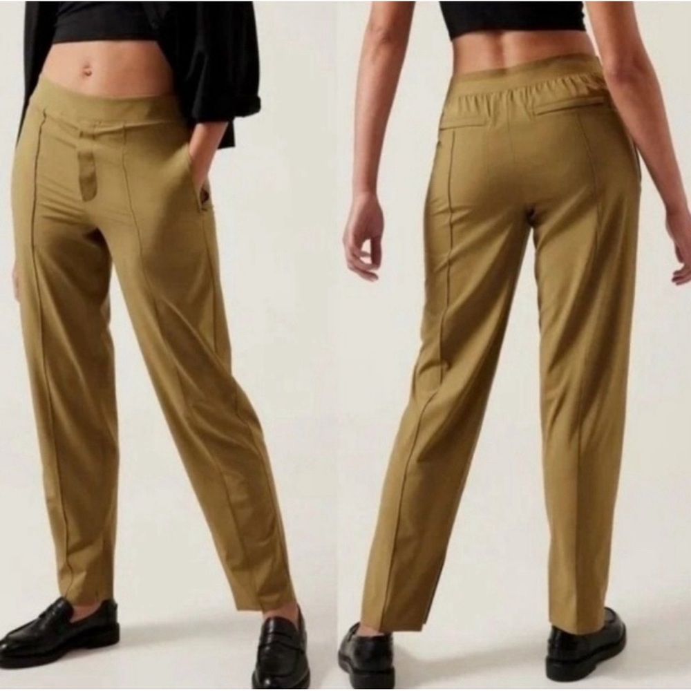 Athleta Brooklyn Heights High Rise Vienna Slim Pant Tapestry Gold